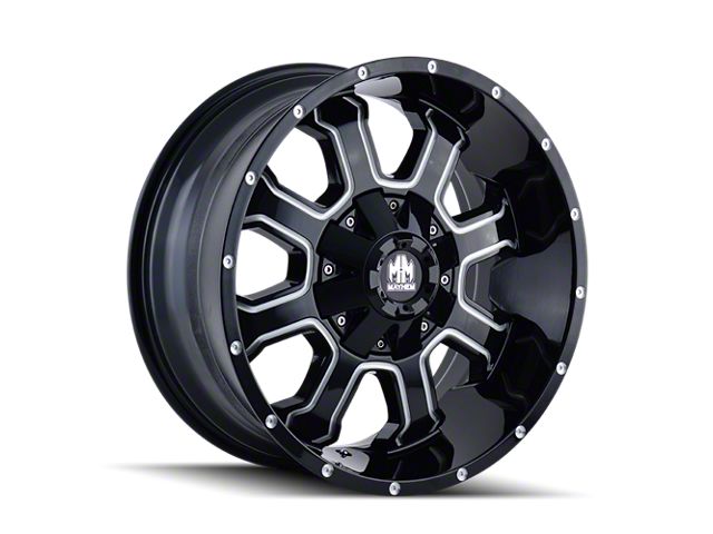 Mayhem Wheels Fierce Gloss Black Milled 5-Lug Wheel; 20x9; 18mm Offset (07-13 Tundra)