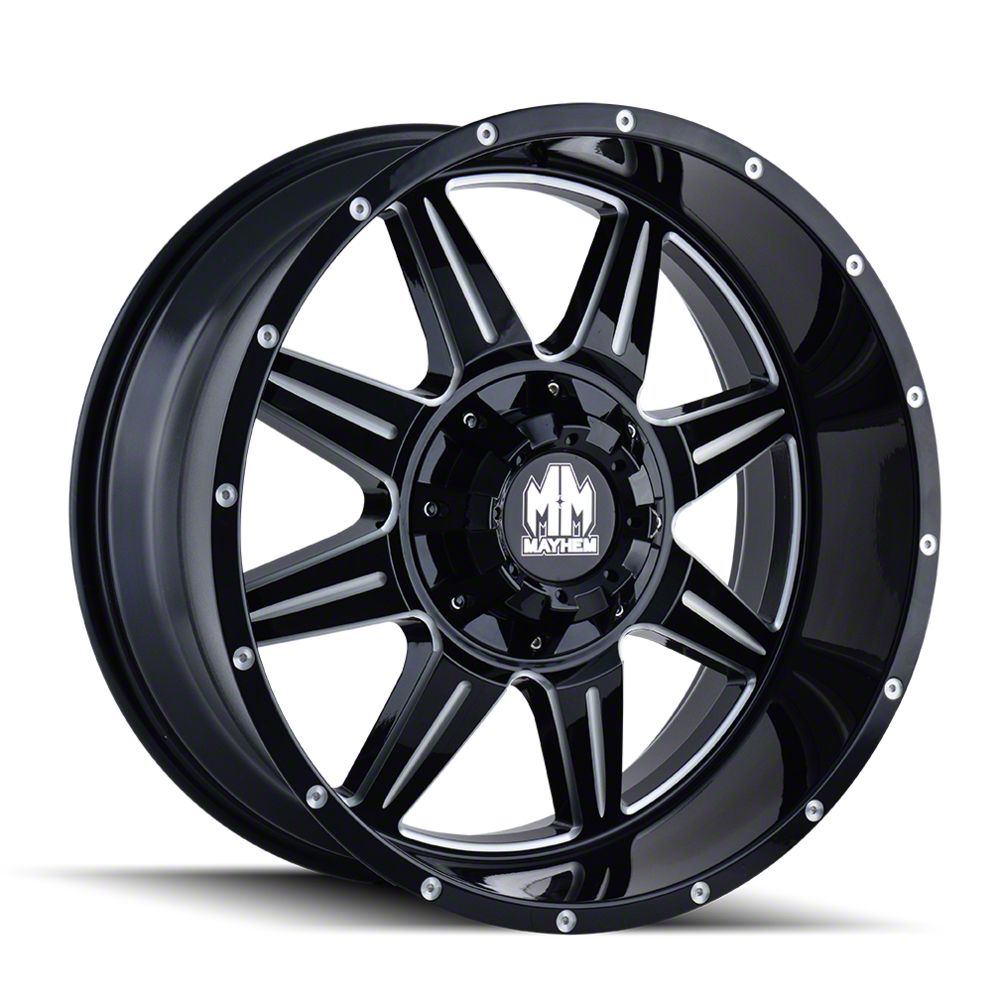 Mayhem Wheels RAM 1500 Monstir Gloss Black Milled 5-Lug Wheel; 20x10 ...