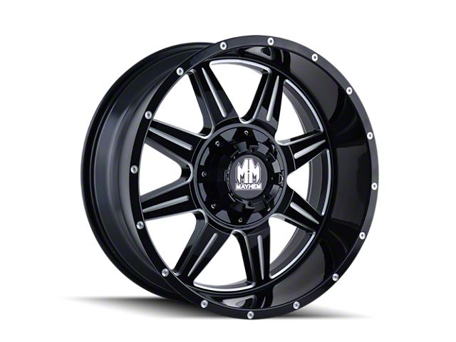 Mayhem Wheels Monstir Gloss Black Milled 5-Lug Wheel; 20x9; 18mm Offset (07-13 Tundra)