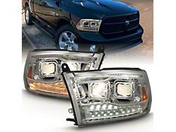 Dual Switchback Projector Headlights; Chrome Housing; Clear Lens (09-18 RAM 1500)