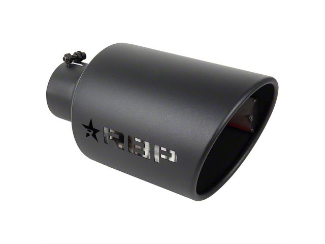 RBP RX-7 Magnum Edition Exhaust Tip; 8-Inch; High Heat Textured Black (Fits 4-Inch Tailpipe)