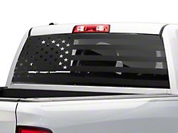 SEC10 Full Window American Flag Decal; Matte Black (02-22 RAM 1500)
