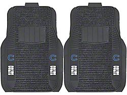 Molded Front Floor Mats with Indianapolis Colts Logo (Universal; Some Adaptation May Be Required)