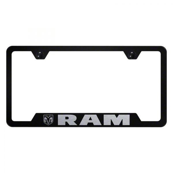 RAM 1500 RAM License Plate Frame; Black (Universal; Some Adaptation May Be Required) Free Shipping