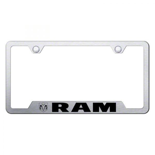 RAM 1500 RAM License Plate Frame; Brushed Stainless (Universal; Some ...