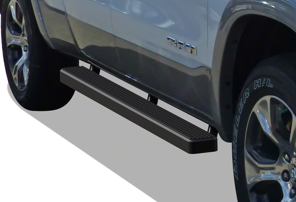 RAM 1500 4Inch iStep Running Boards; Black (1922 RAM 1500 Quad Cab