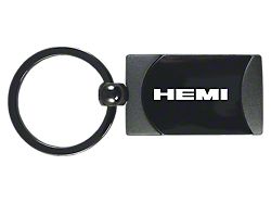 HEMI Two-Tone Rectangular Key Fob; Gunmetal 