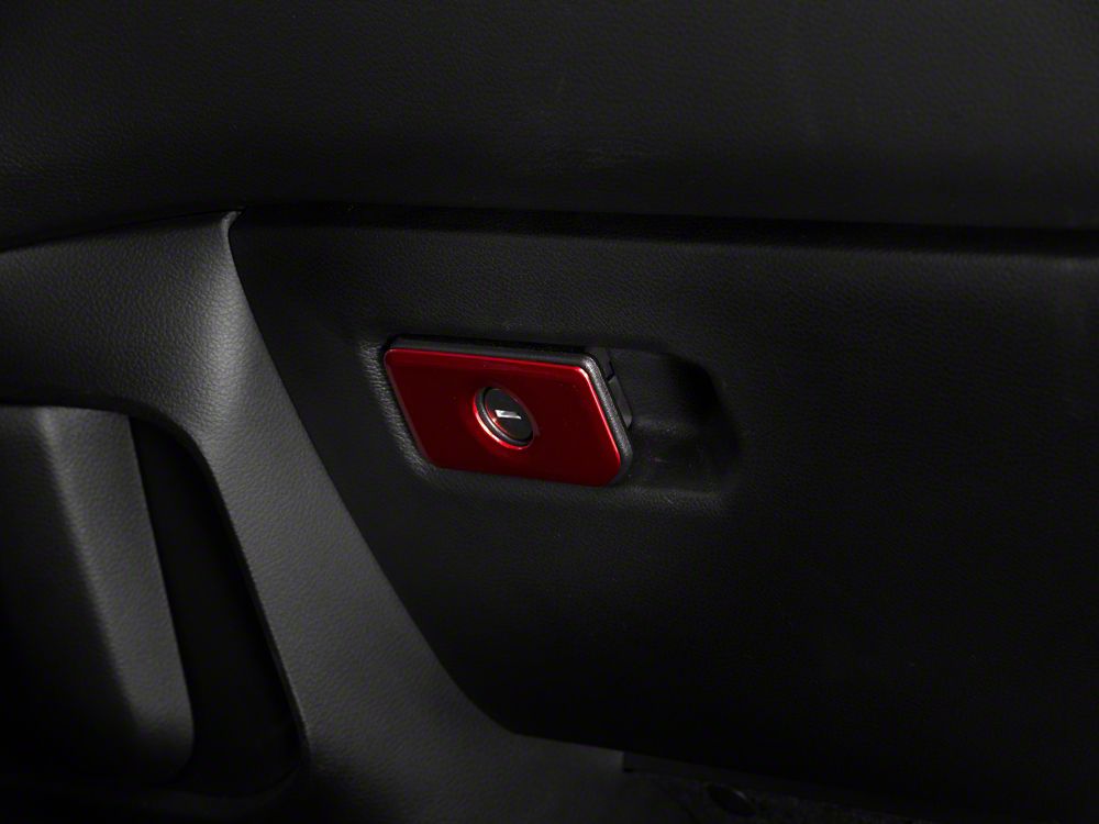 RedRock Glove Box Handle Trim; Red (1924 RAM 1500) RedRock