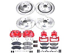 PowerStop Z23 Evolution Sport 5-Lug Brake Rotor, Pad and Caliper Kit; Front and Rear (09-18 RAM 1500)