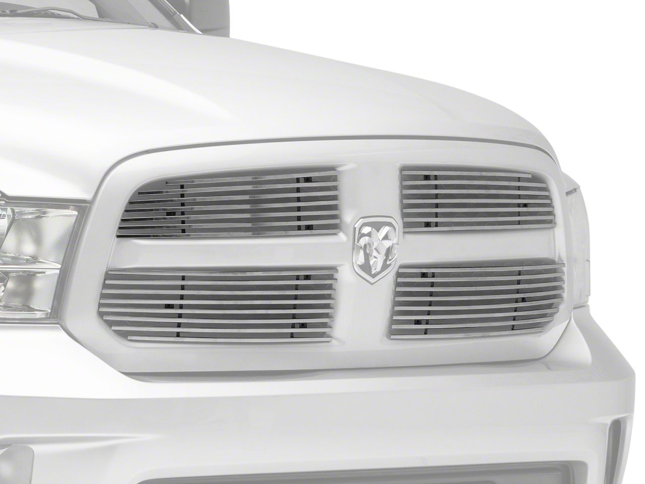 RAM 1500 Stainless Steel Billet Upper Grille Overlay; Chrome (1318 RAM