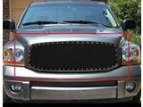 Stainless Steel Rivet Upper Grille Insert; Black (06-09 RAM 2500)