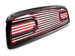 RedRock 4x4 Big Horn Style Upper Replacement Grille; Black and Red (09-12 RAM 1500)