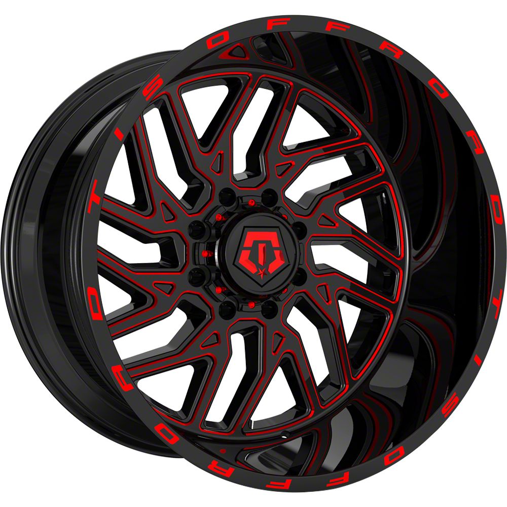 TIS F-150 544BMR Gloss Black with Red Tint Accent 6-Lug Wheel; 20x12 ...