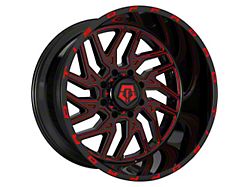 TIS 544BMR Gloss Black with Red Tint Accent 6-Lug Wheel; 22x12; -44mm Offset (16-23 Tacoma)
