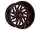 TIS 544BMR Gloss Black with Red Tint Accent 6-Lug Wheel; 22x12; -44mm Offset (10-24 4Runner)