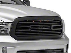 RedRock 4x4 Boss Upper Replacement Grille with LED DRL; Matte Black (13-18 RAM 1500, Excluding Rebel)