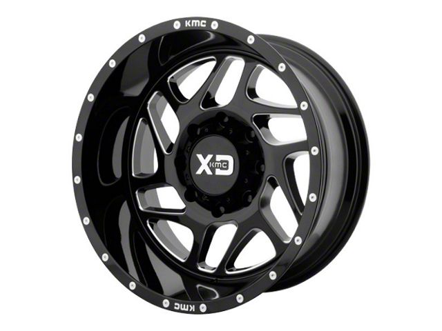 XD Fury Gloss Black Milled 6-Lug Wheel; 20x9; 0mm Offset (16-23 Tacoma)