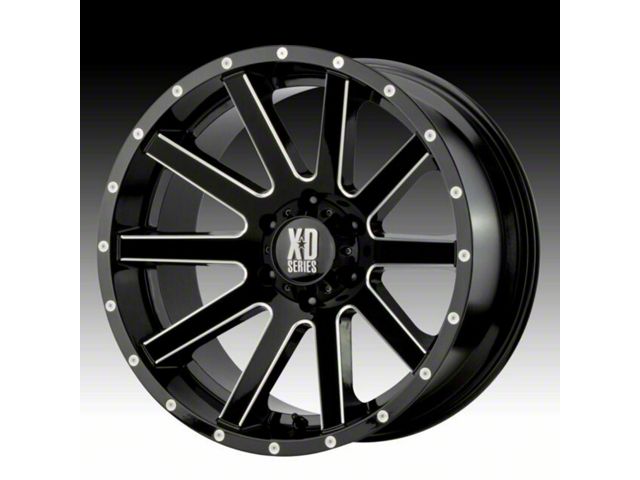 XD Fusion Gloss Black Mahined 6-Lug Wheel; 20x9; -12mm Offset (10-24 4Runner)