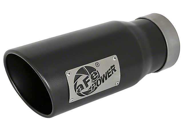 AFE 5-Inch MACH Force-XP 409 Stainless Steel Exhaust Tip; Black; Driver Side (Fits 4-Inch Tailpipe)