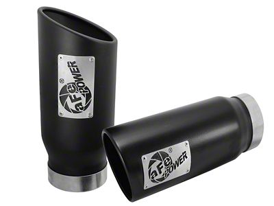 AFE MACH Force-XP 409 Stainless Steel Exhaust Tips; 5-Inch; Black (Fits 4-Inch Tailpipe)