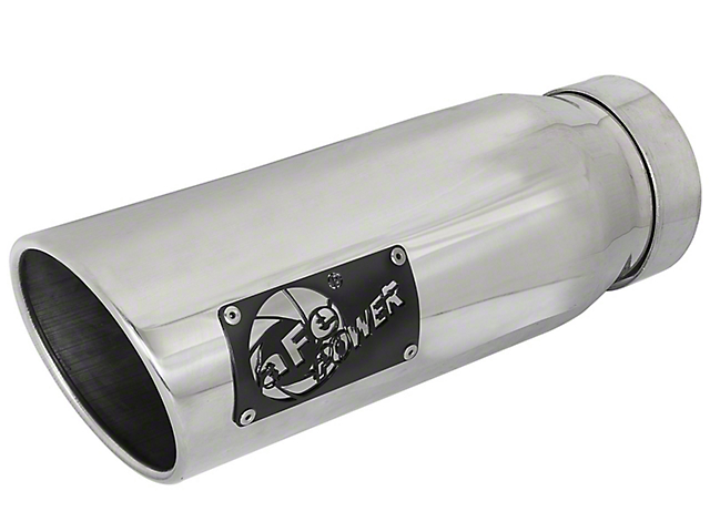 AFE 5-Inch MACH Force-XP 304 Stainless Steel Exhaust Tip; Polished; Driver Side (Fits 4-Inch Tailpipe)