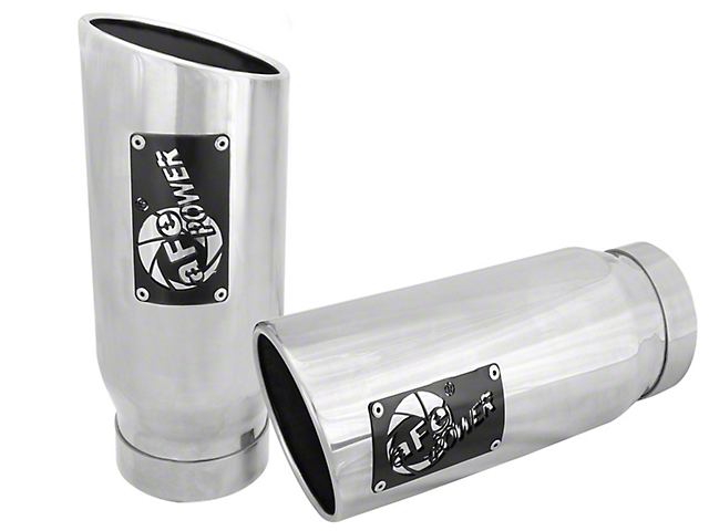 AFE 5-Inch MACH Force-XP 304 Stainless Steel Exhaust Tips; Polished (Fits 4-Inch Tailpipe)
