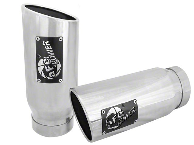 AFE MACH Force-XP 304 Stainless Steel Exhaust Tips; 5-Inch; Polished (Fits 4-Inch Tailpipe)