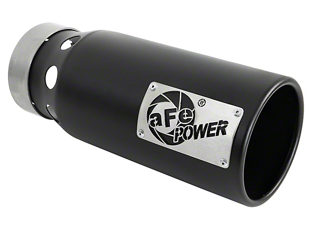 AFE 5-Inch SATURN 4S 409 Stainless Steel Exhaust Tip; Black (Fits 4-Inch Tailpipe)