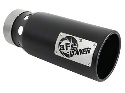 AFE SATURN 4S 409 Stainless Steel Exhaust Tip; 5-Inch; Black (Fits 4-Inch Tailpipe)