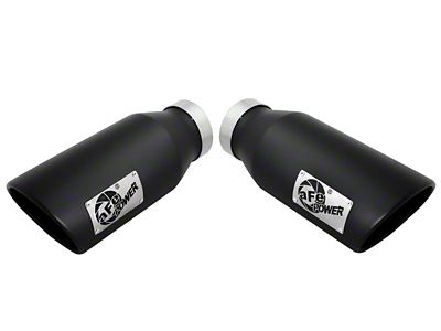 AFE MACH Force-XP 409 Stainless Steel Exhaust Tip; 6-Inch; Black (Fits 4-Inch Tailpipe)