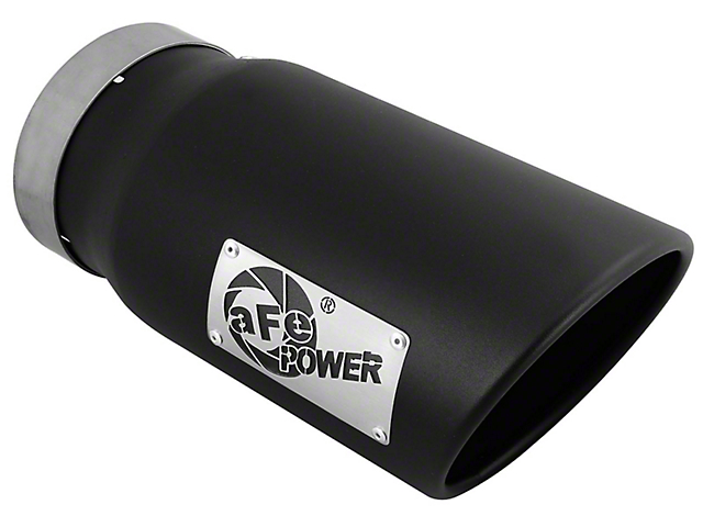 AFE 6-Inch MACH Force-XP 409 Stainless Steel Exhaust Tip; Black (Fits 5-Inch Tailpipe)