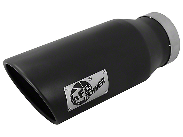 AFE 6-Inch MACH Force-XP 409 Stainless Steel Exhaust Tip; Black; Driver Side (Fits 4-Inch Tailpipe)