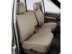 Covercraft Seat Saver Polycotton Custom Second Row Seat Cover; Taupe (2003 RAM 2500 Quad Cab w/ Full Rear Bench Seat)