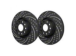 SP Performance Double Drilled and Slotted 6-Lug Rotors with Black ZRC Coating; Rear Pair (19-26 RAM 1500)
