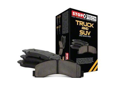 StopTech Truck and SUV Semi-Metallic Brake Pads; Front Pair (07-18 Jeep Wrangler JK w/ Heavy Duty Brakes)