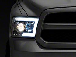 Switchback Sequential LED C-Bar Projector Headlights; Chrome Housing; Clear Lens (10-18 RAM 2500 w/ Factory Halogen Non-Projector Headlights)