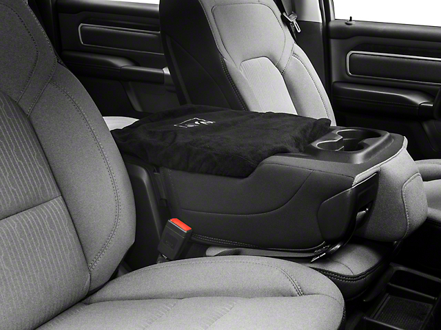 Center Console Cover with RAM Logo; Black with Silver Logo (03-22 RAM 2500 w/ Bench Seat)