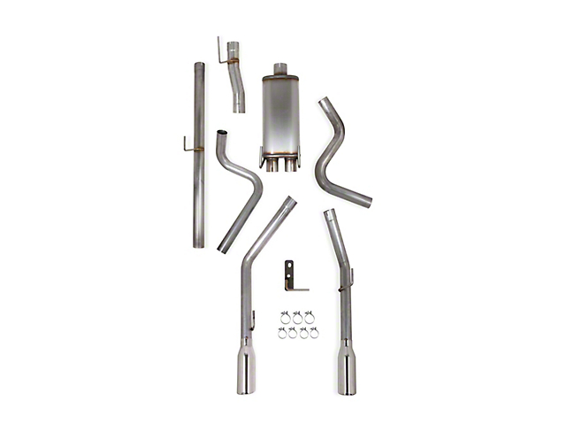 Hooker BlackHeart Dual Exhaust System with Polished Tips; Rear Exit (02-08 5.7L RAM 1500)
