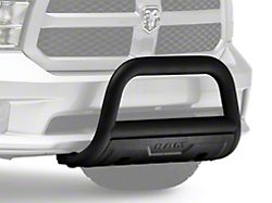 RAM Officially Licensed 3.50-Inch Oval Bull Bar with Skid Plate and Ram Logo; Black (09-18 RAM 1500, Excluding Rebel)