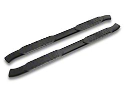 RAM Officially Licensed 5-Inch Oval Bent End Side Step Bars with Ram Logo; Textured Black (09-18 RAM 1500 Quad Cab)
