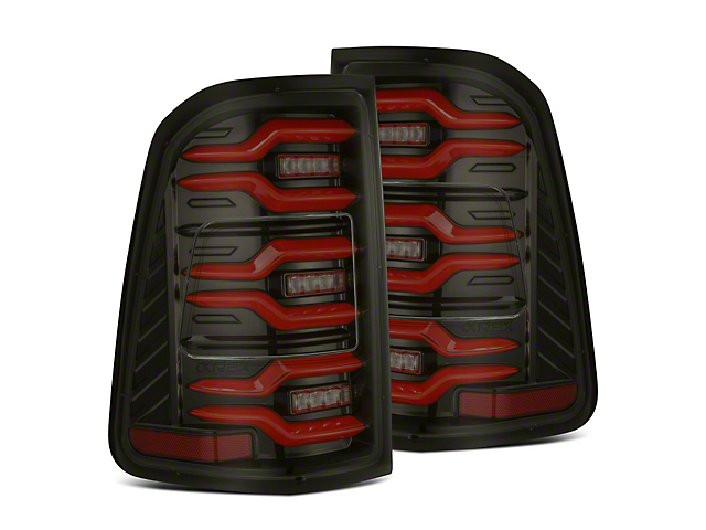 LUXX-Series LED Tail Lights; Black/Red Housing; Smoked Lens (19-22 RAM 1500 w/ Factory Halogen Tail Lights)