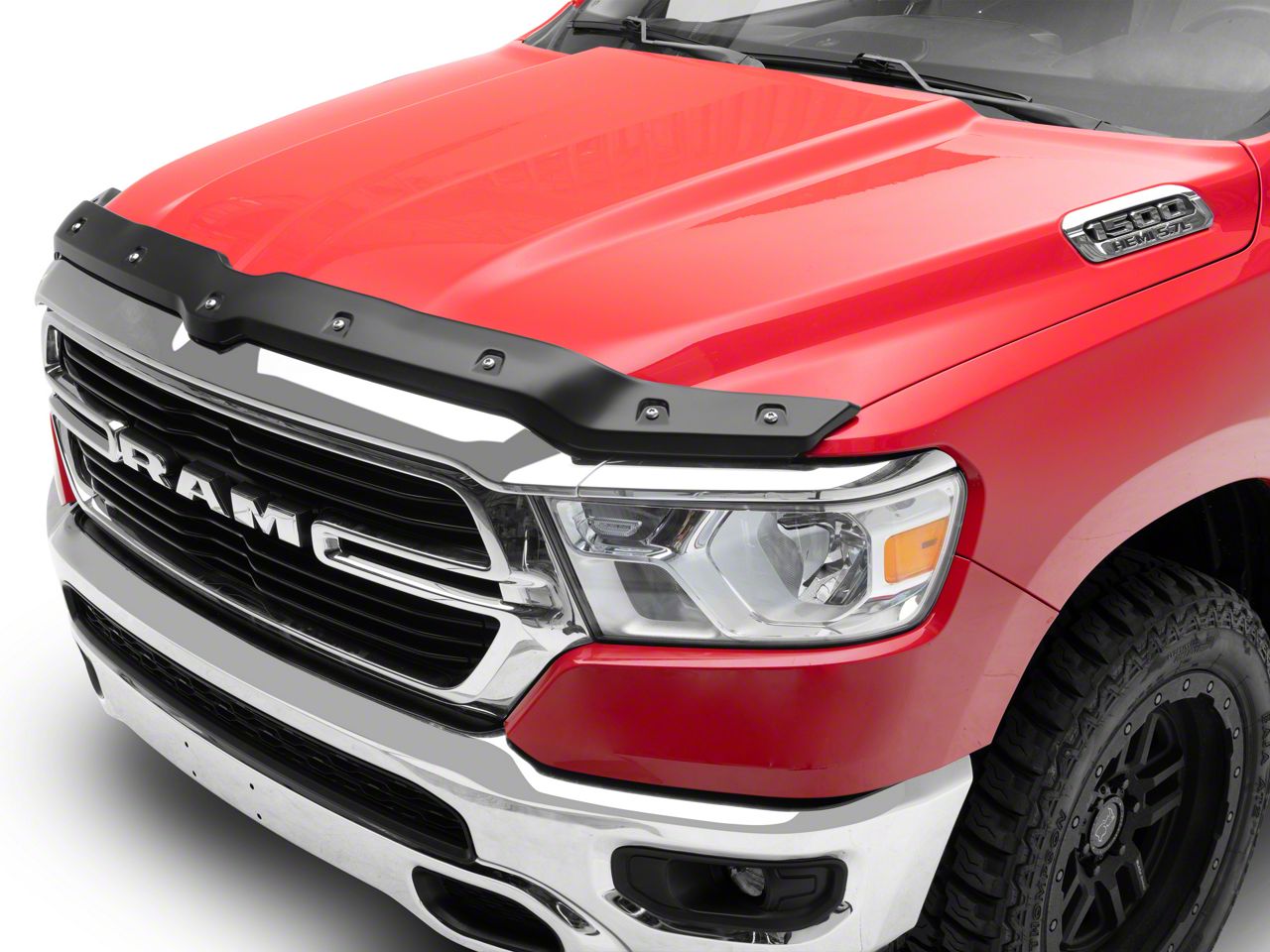 RAM 1500 ToughGuard Hood Deflector; Smooth (19-22 RAM 1500, Excluding ...