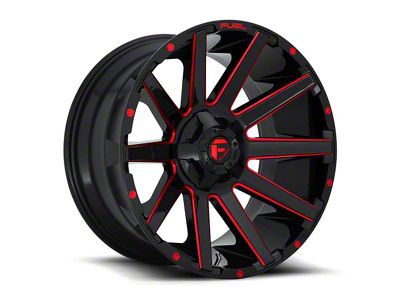 Fuel Wheels Contra Gloss Black with Red Tint 5-Lug Wheel; 20x10; -18mm Offset (07-13 Tundra)