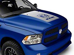 RAM Officially Licensed Hood Decal with Logo; Silver (09-18 RAM 1500, Excluding Rebel)