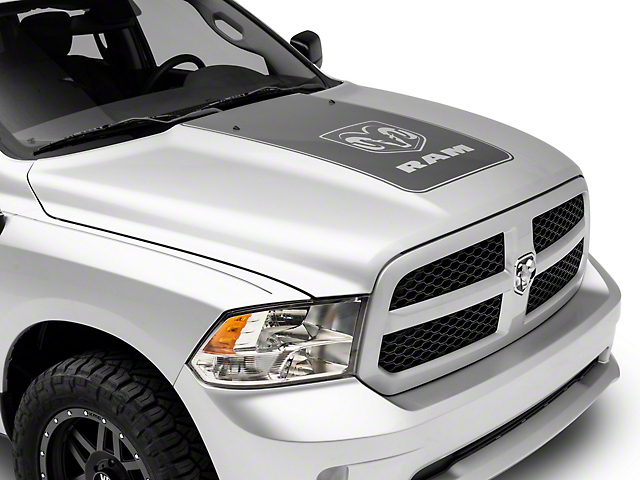 RAM Officially Licensed Hood Decal with Logo; Anthracite (09-18 RAM 1500, Excluding Rebel)