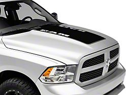 RAM Officially Licensed Hood Decal with RAM Logo; Gloss Black (09-18 RAM 1500, Excluding Rebel)