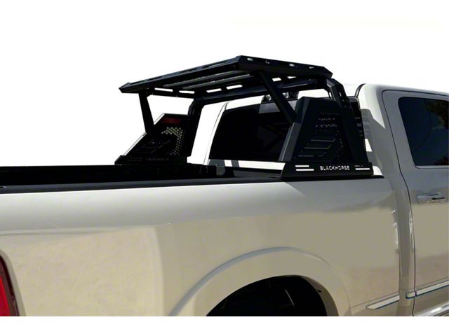 Armour II Roll Bar with 5.30-Inch Black Round Flood LED Lights and Basket; Black (07-24 Tundra)
