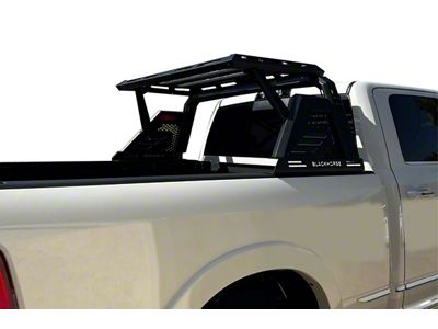 Armour II Roll Bar with 5.30-Inch Red Round Flood LED Lights and Basket; Black (07-24 Tundra)