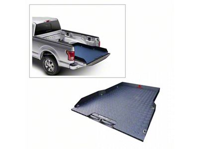 Bed Slide Tray with Aluminum Checker Plate; Textured Black (14-21 Tundra w/ 5-1/2-Foot & 6-1/2-Foot Bed)