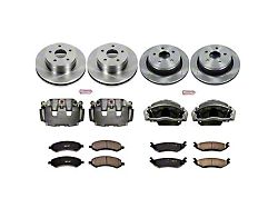 PowerStop OE Replacement 5-Lug Brake Rotor, Pad and Caliper Kit; Front and Rear (09-18 RAM 1500)